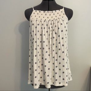 Old Navy Floral White and Blue Cami Size S